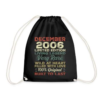 December 2006 - birthday December 2006 year - Drawstring Bag - black - Front