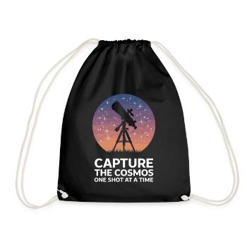 Capture The Cosmos Teleskop Astronomie für einen - Turnbeutel - Schwarz - Vorne