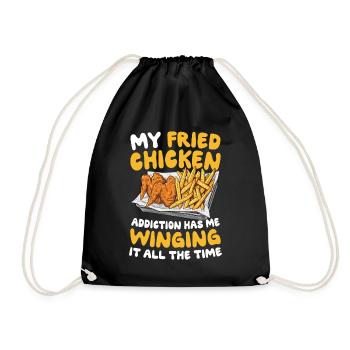 My Fried Chicken Addiction Has Me Winging - Turnbeutel - Schwarz - Vorne