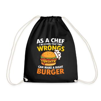 Make a right Burger für einen Burger Esser - Turnbeutel - Schwarz - Vorne