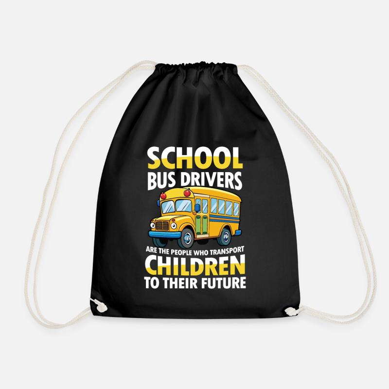 School Bus Drivers Transport Children Future - Turnbeutel - Schwarz