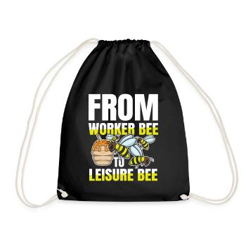 Rente Ruhestand From Worker Bee To Leisure Bee - Turnbeutel - Schwarz - Vorne