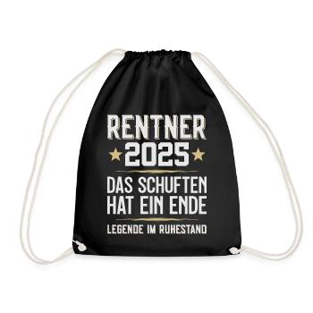 LEGENDE IM RUHESTAND 2025 RENTNER 2025 - Turnbeutel - Schwarz - Vorne