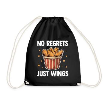 Drôle d’aile de poulet disant pas de regrets juste des ailes - Sac de sport léger - noir - Devant