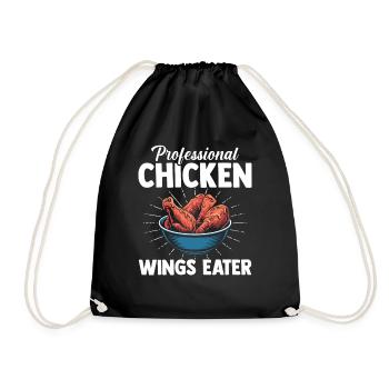 Mangeur professionnel d’ailes de poulet Hühnerflügel - Sac de sport léger - noir - Devant