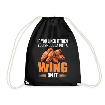 Cadeau d’ailes de poulet - Sac de sport léger - noir - Devant