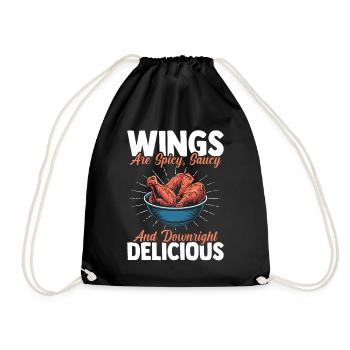 Wings Spicy Saucy Delicious Hot Chicken Wings - Turnbeutel - Schwarz - Vorne