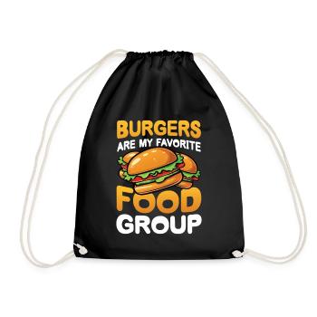Burgers are my Favorite Food Group für einen - Turnbeutel - Schwarz - Vorne