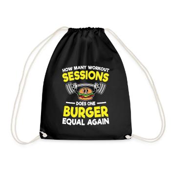 How Many Workout Sessions Does One Burger - Turnbeutel - Schwarz - Vorne