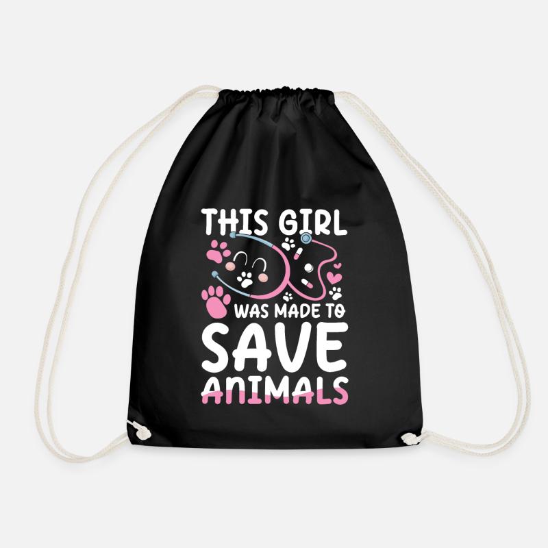 This Girl Was Made To Save Animals - Turnbeutel - Schwarz