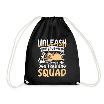 Unleash The Laughter With Our Dog Training Squad - Turnbeutel - Schwarz - Vorne