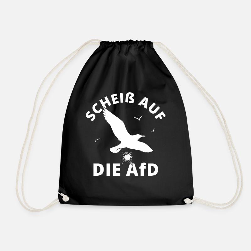Scheiß Auf Die AfD Möwe Gegen Rechts Statement - Turnbeutel - Schwarz