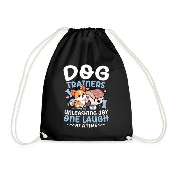 Dog trainers Unleashing Joy One Laugh At A Time - Drawstring Bag - black - Front