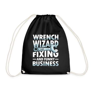 Wrench Wizard Fixing and Funny Business - Turnbeutel - Schwarz - Vorne