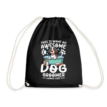 This Is What An Awesome Dog Groomer Looks Like - Turnbeutel - Schwarz - Vorne