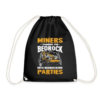 Miners Turning Bedrock Into Bedrocking Parties - Turnbeutel - Schwarz - Vorne