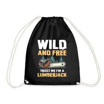 Wild and Free Trust Me I'm a Lumberjack - Drawstring Bag - black - Front