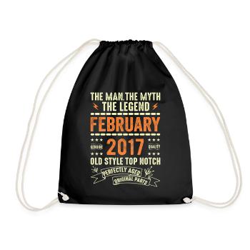 February 2017 - February 2017 Anniversary February 2017 - Drawstring Bag - black - Front
