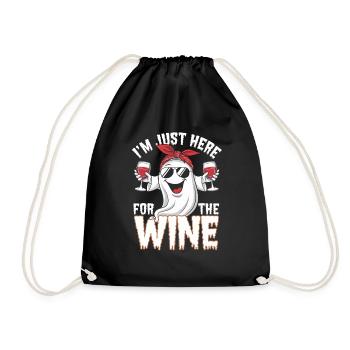 Lustiges Halloween-Geist-Design Weinliebhaber - Turnbeutel - Schwarz - Vorne