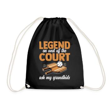Grandpa Pickleball Design - Drawstring Bag - black - Front