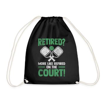 Grandpa Pickleball Player Retirement Retirement Paddleball - Drawstring Bag - black - Front