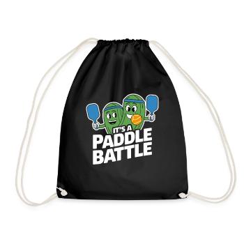 Pickleballspieler Dinkball Paddle Gurken Design - Turnbeutel - Schwarz - Vorne