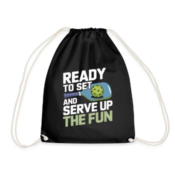 Pickleball Team Sports Paddleball Games - Drawstring Bag - black - Front