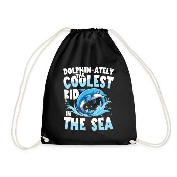 Dolphin-ately The Coolest Kid In The Sea - Turnbeutel - Schwarz - Vorne