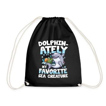 Dolphin-ately My Favorite Sea Creature - Turnbeutel - Schwarz - Vorne