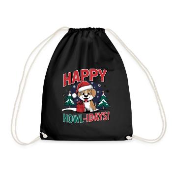 Happy Howl-Idays pour les amoureux des chiens et - Sac de sport léger - noir - Devant