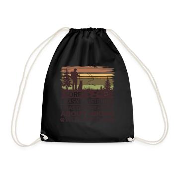 Experience hiking adventures with your dog - Drawstring Bag - black - Front