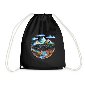 Hope On The Trails In The Countryside - Drawstring Bag - black - Front