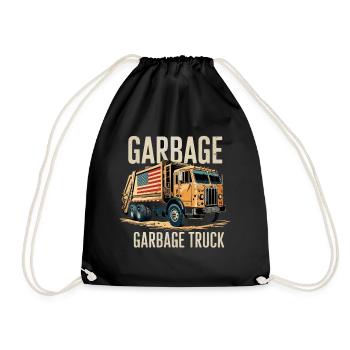 Motif de camion à ordures pour les amateurs de camions à ordures - Sac de sport léger - noir - Devant