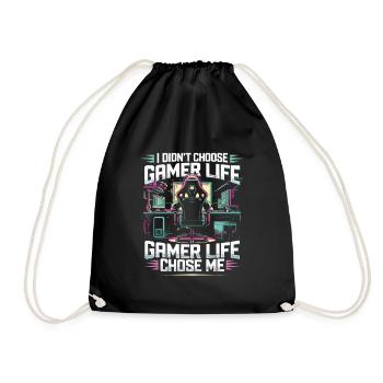 Gamer Life Gaming Leidenschaft Erleben - Turnbeutel - Schwarz - Vorne
