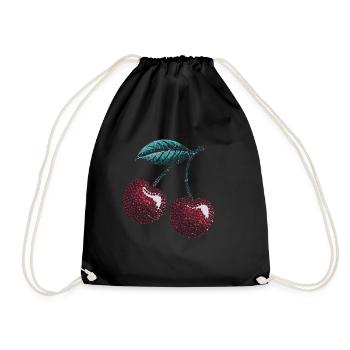 Cerisier doux avec des feuilles scintillantes Design - Sac de sport léger - noir - Devant