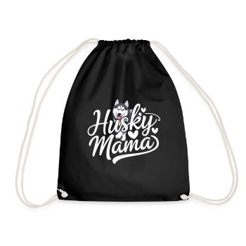 Husky Mama - Loving companion for husky - Drawstring Bag - black - Front