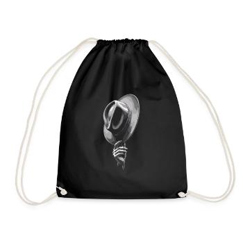 Lifting Up Hat Gentleman Stylish Gesture - Drawstring Bag - black - Front