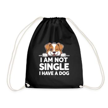 Ich Bin Nicht Single, Ich Habe Einen Hund - - Turnbeutel - Schwarz - Vorne