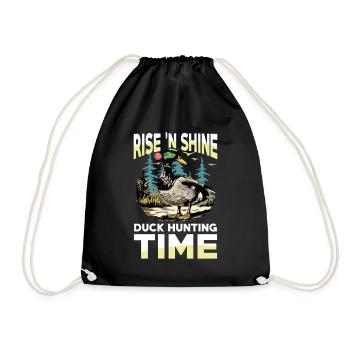 Duck hunters shoot heavier loads flag - Drawstring Bag - black - Front