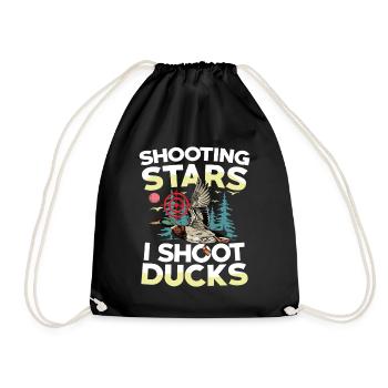 Duck hunters shoot heavier loads flag - Drawstring Bag - black - Front