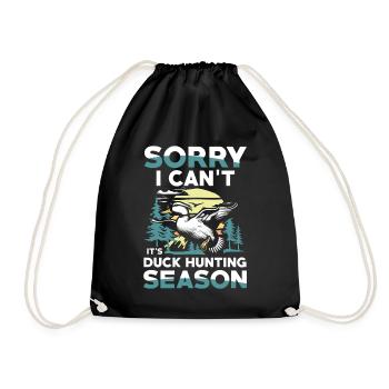 Duck hunters shoot heavier loads flag - Drawstring Bag - black - Front