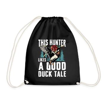 Duck hunters shoot heavier loads flag - Drawstring Bag - black - Front