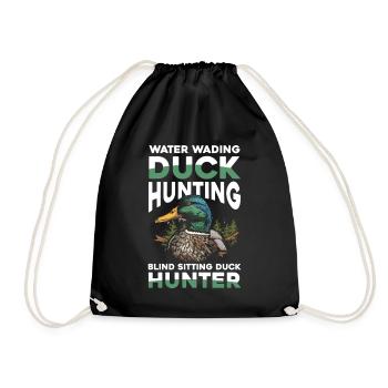 Duck hunters shoot heavier loads flag - Drawstring Bag - black - Front