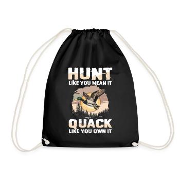 Duck hunters shoot heavier loads flag - Drawstring Bag - black - Front