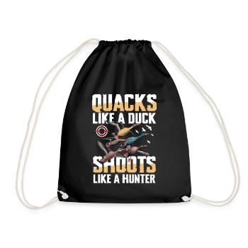Duck hunters shoot heavier loads flag - Drawstring Bag - black - Front