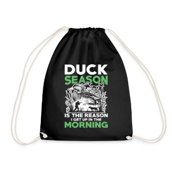 Duck hunters shoot heavier loads flag - Drawstring Bag - black - Front