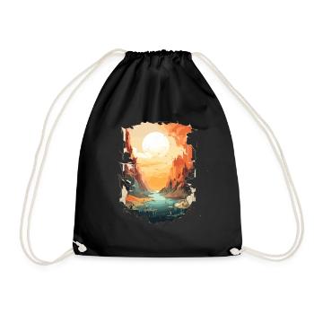 Impressive landscape art in powerful - Drawstring Bag - black - Front