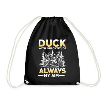 Duck hunters shoot heavier loads flag - Drawstring Bag - black - Front