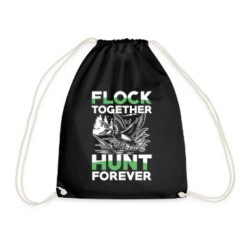 Duck hunters shoot heavier loads flag - Drawstring Bag - black - Front