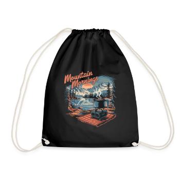 Matinée à la montagne, pique-au bord du lac avec - Sac de sport léger - noir - Devant